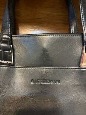 Liz Claiborne Black Structured Leather Handbag